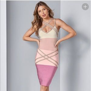 Venus Color Block Bodycon Bandage Dress